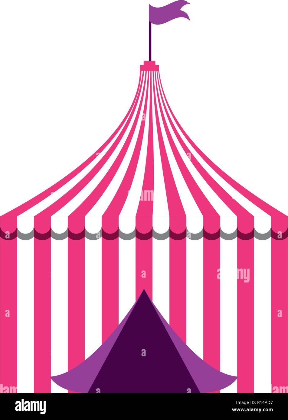tent with flag circus carnival vector illustration Stock Vector Image ...