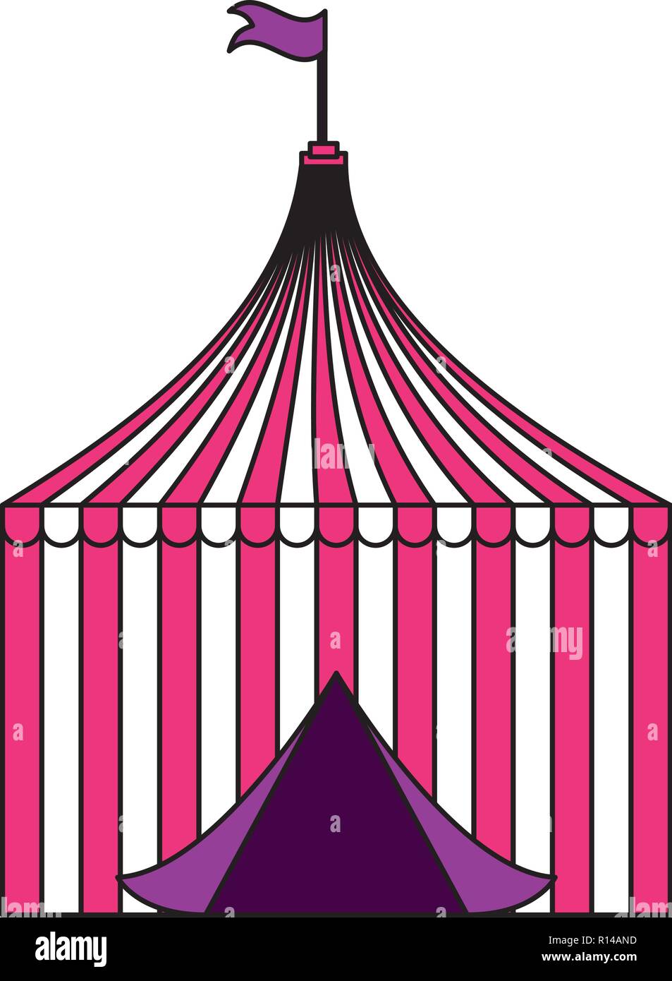 tent with flag circus carnival vector illustration Stock Vector Image ...