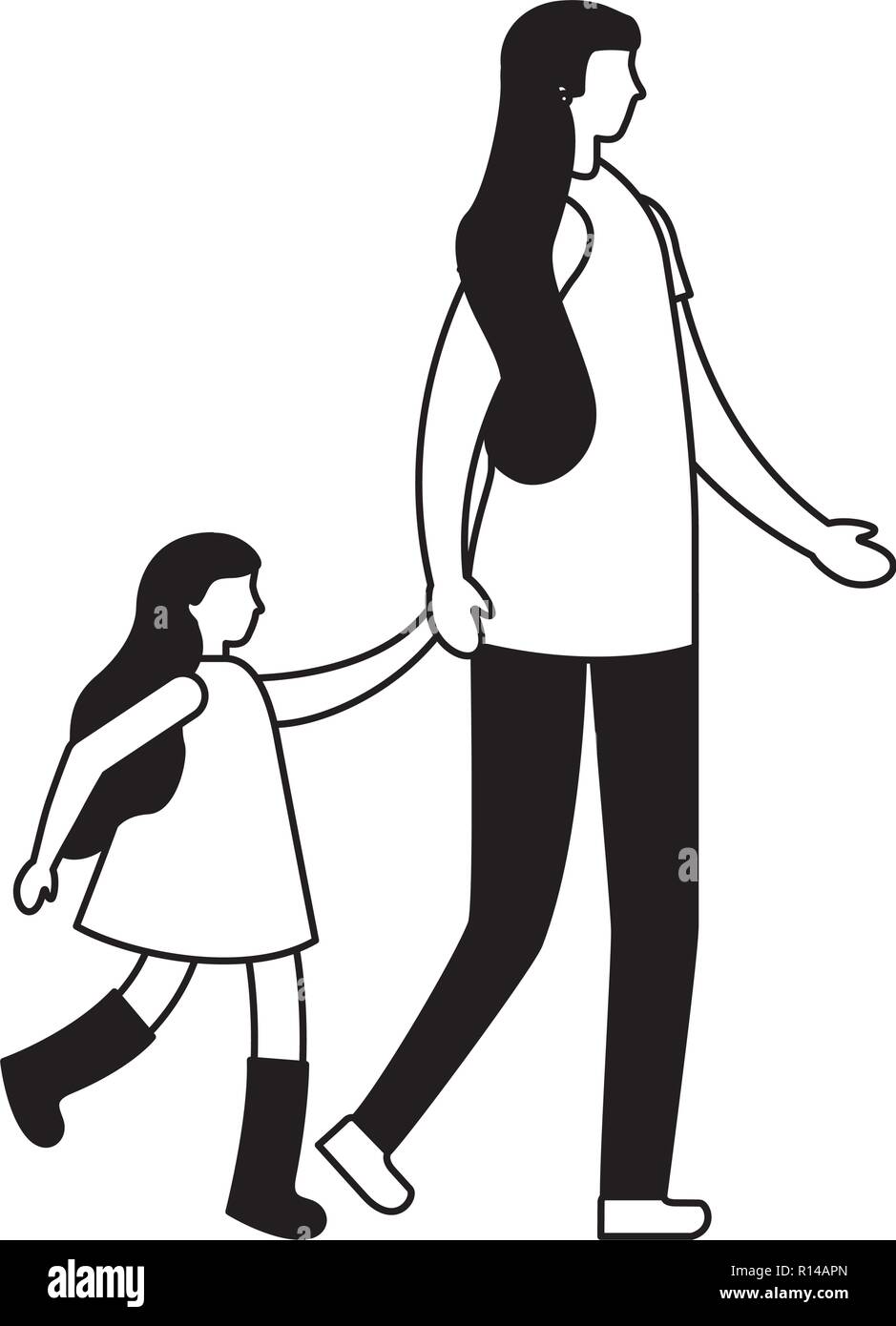 Featured image of post Walking Holding Hands Drawing Of Mother And Daughter