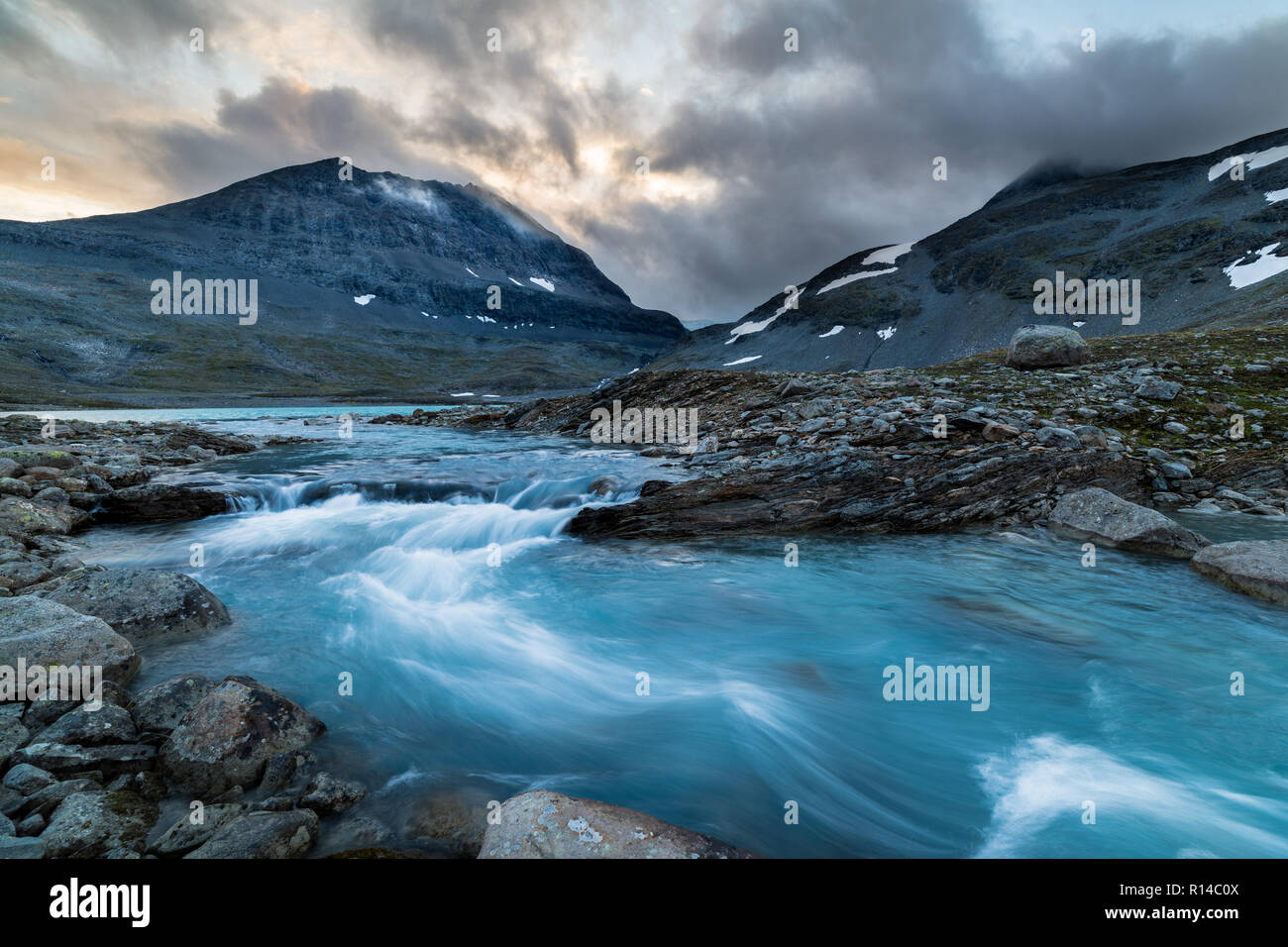 Mountains of Sulitjelma, Northern Norway. Stock Photo