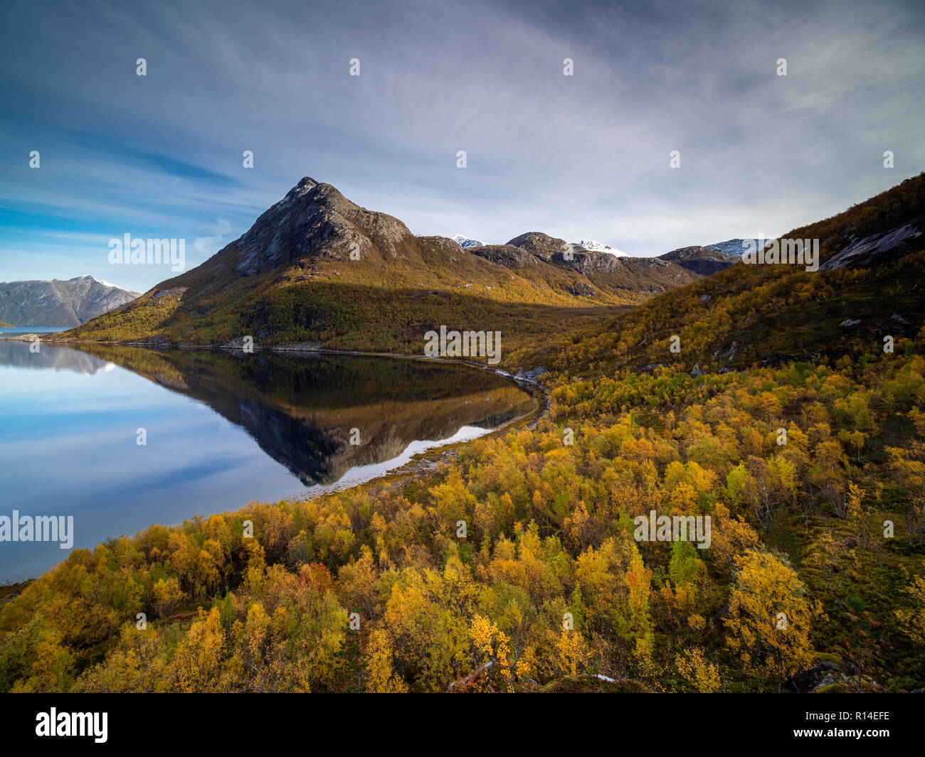 Autumn colors in northern Norway Stock Photo