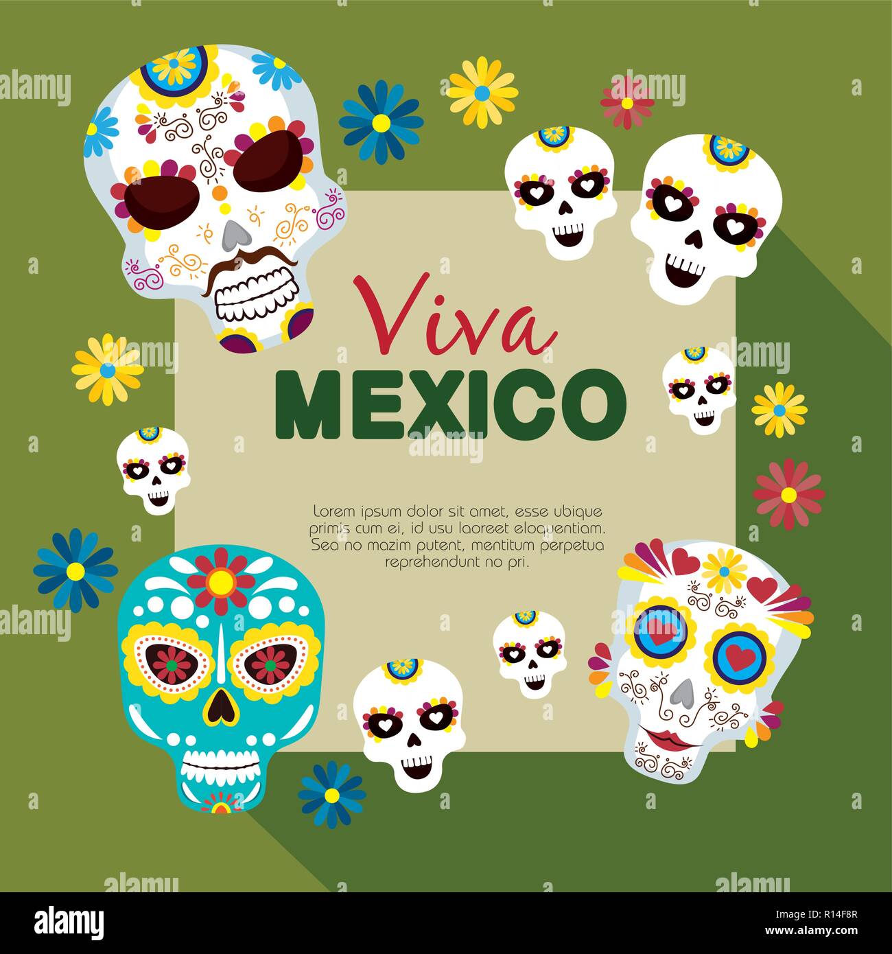 skull mask with flowers to celebrate day of the dead vector illustration Stock Vector Image
