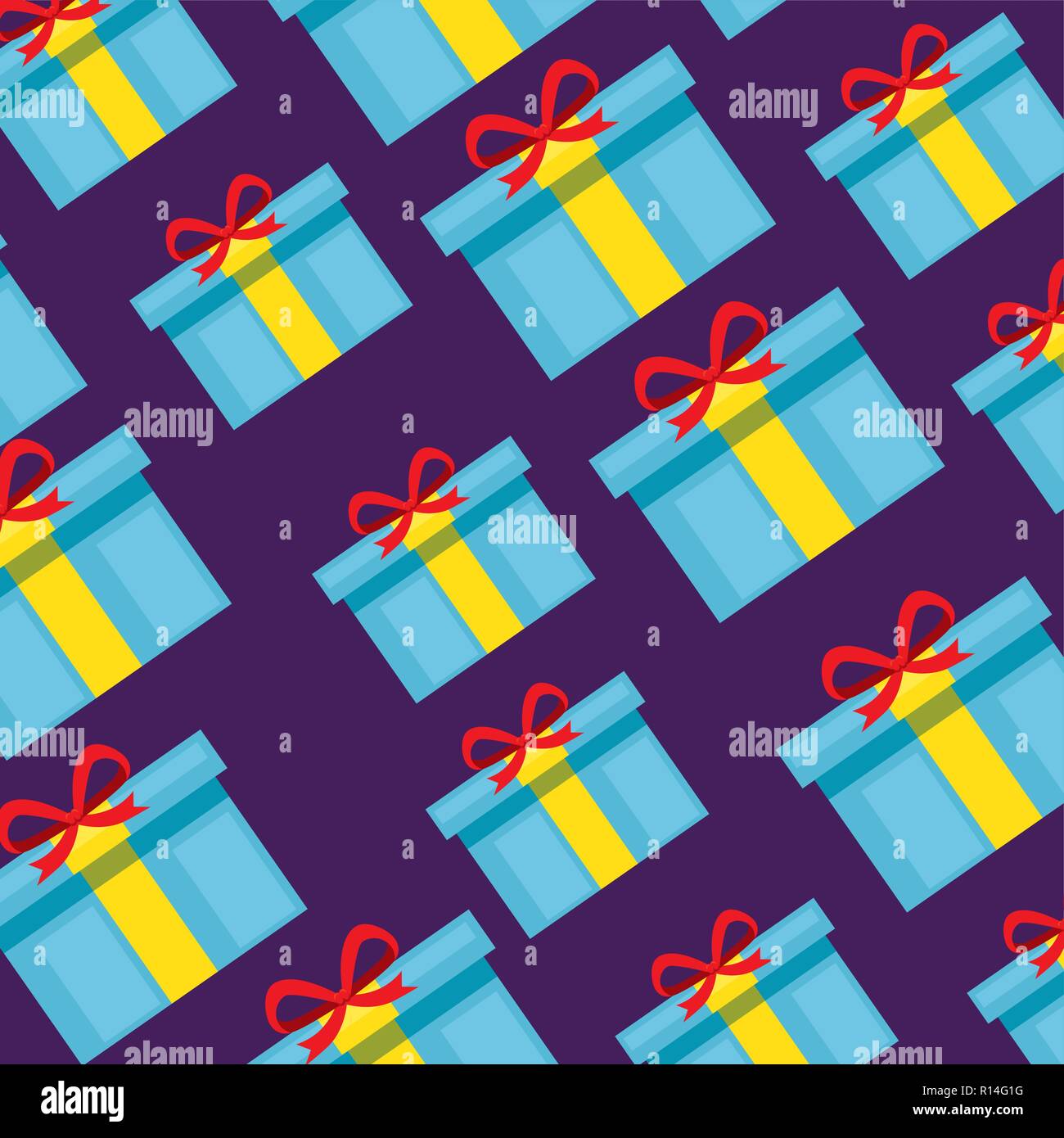 christmas gift with ribbon bow background vector illustration Stock ...