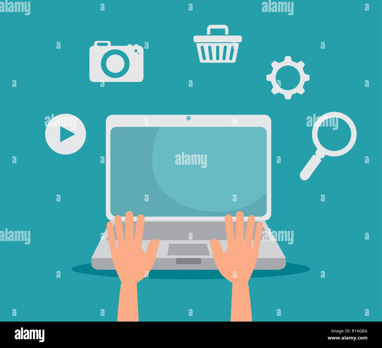 Hands camera Stock Vector Images - Alamy