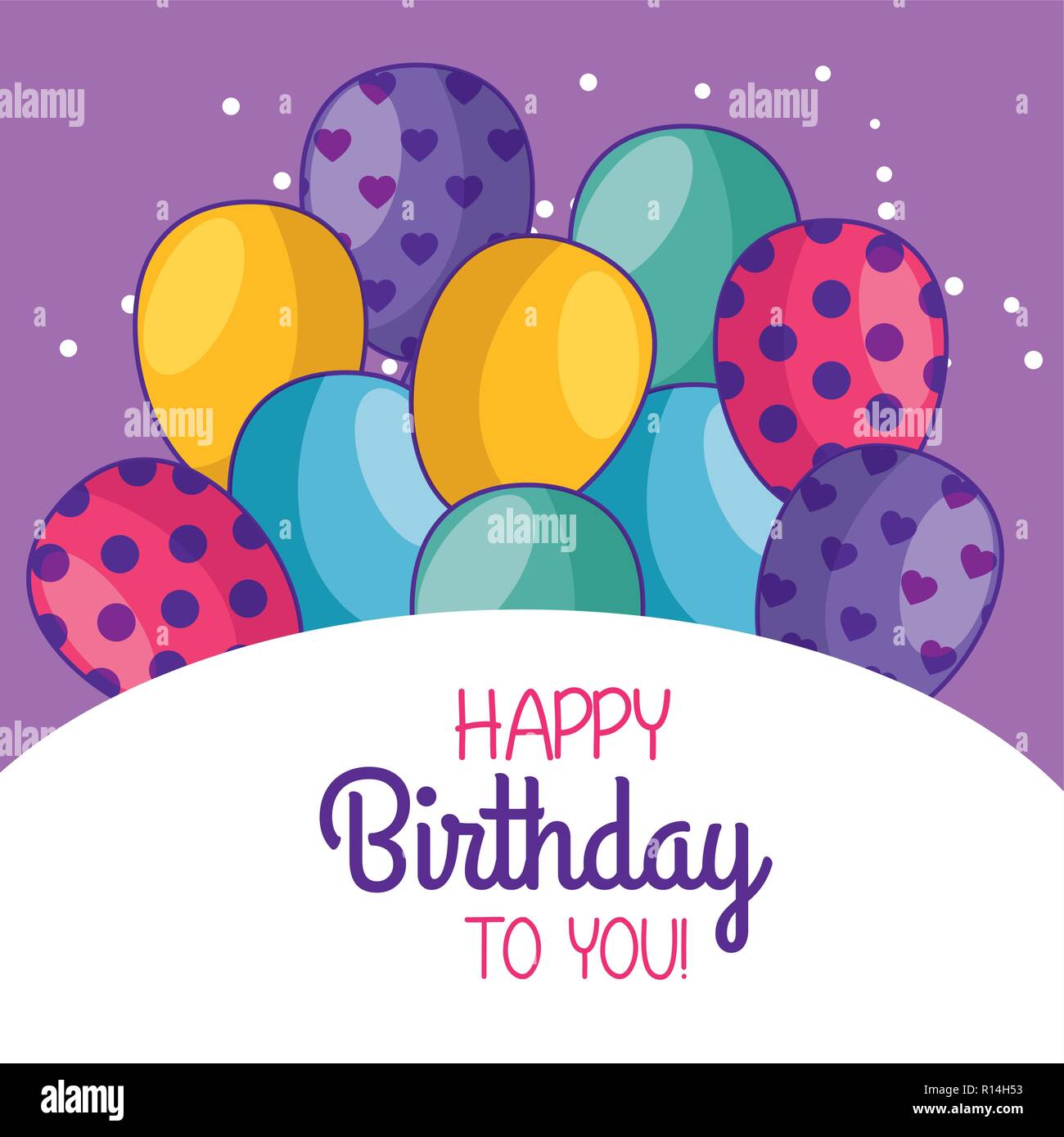 happy birthday card decoration with balloons Stock Vector Image & Art