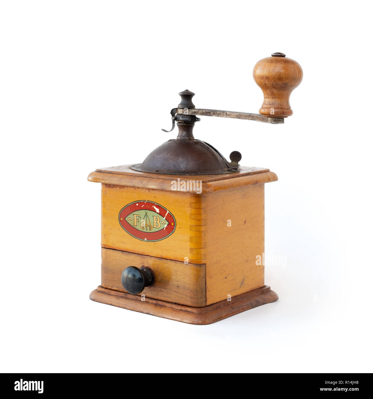 Old Italian traditional and manual coffee grinder Stock Photo