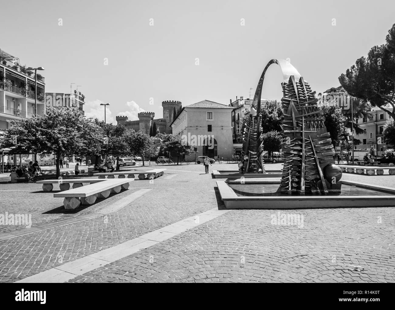 Tivoli (Italy) - The nice little town on the hill in province of Rome, famous for the historical and touristic site Villa Adriana and Villa d'Este. Stock Photo