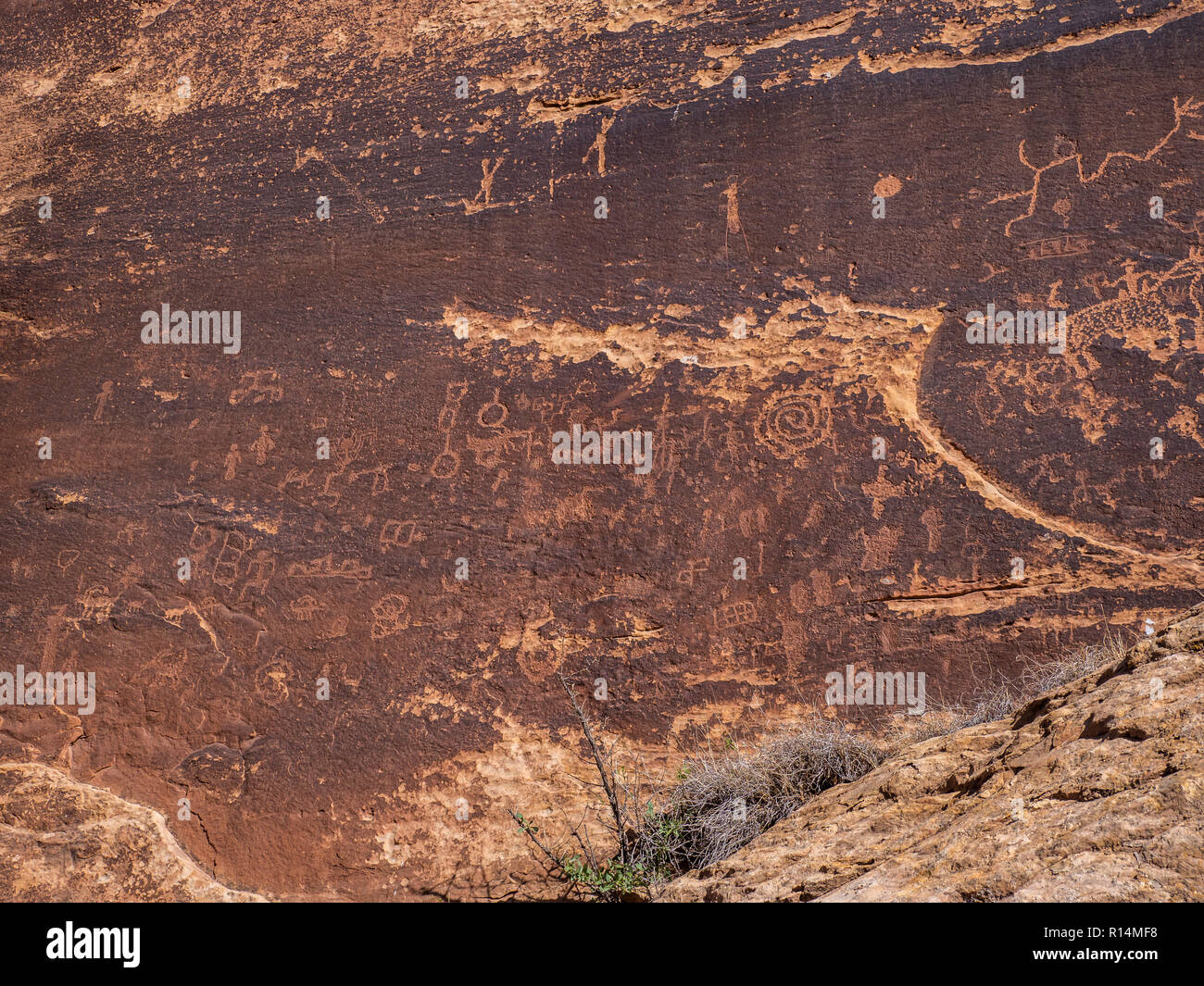 Sand Island Petroglyphs, Bluff, Utah. Stock Photo