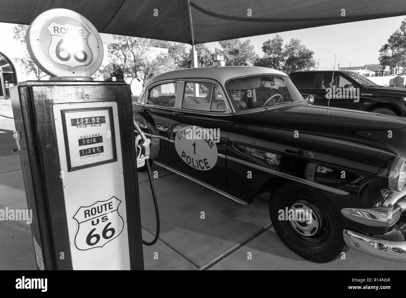 Kingman, Arizona, USA, July 2, 2018 old Route 66, shows vintage