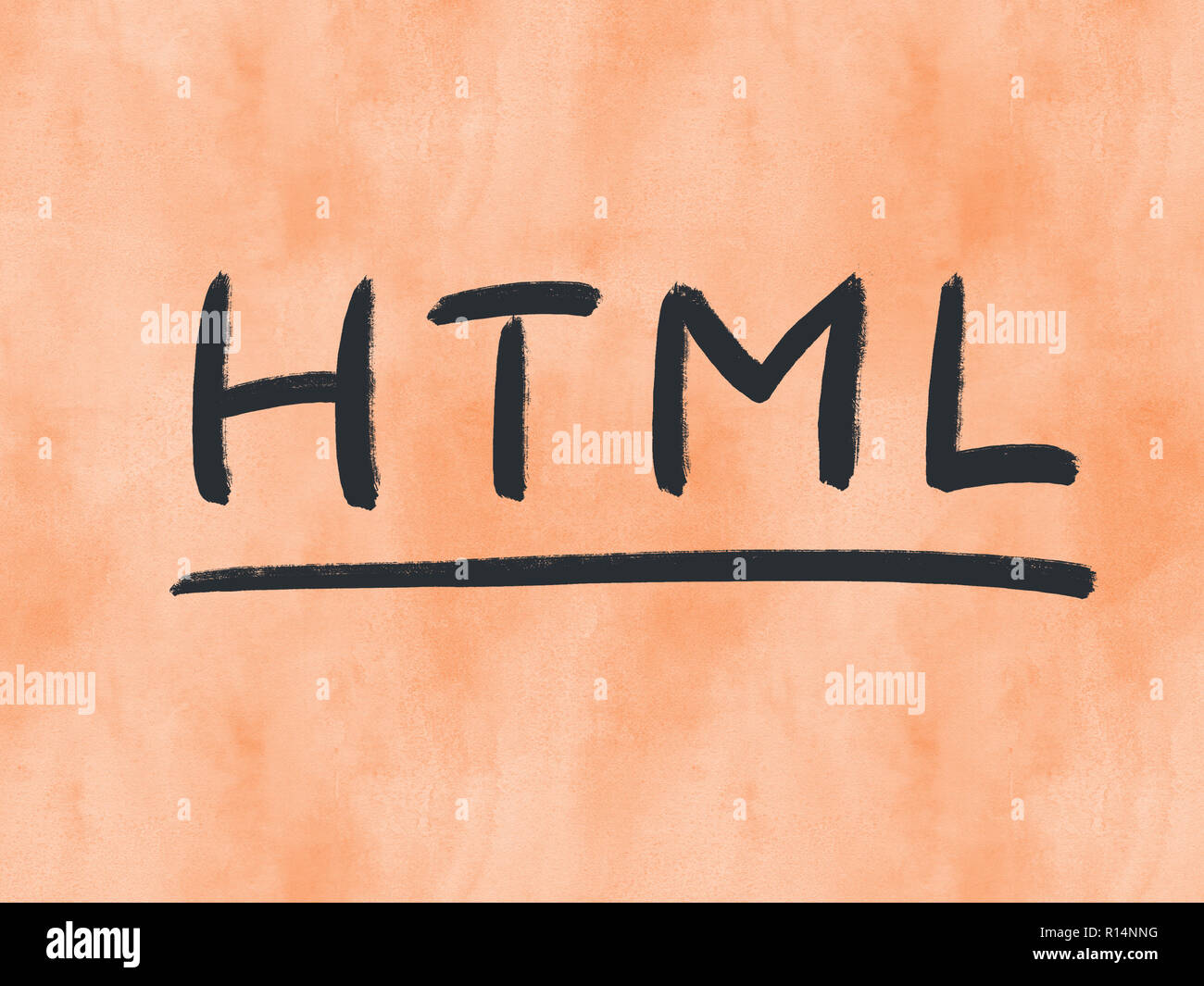 html concept text on watercolor texture background Stock Photo - Alamy