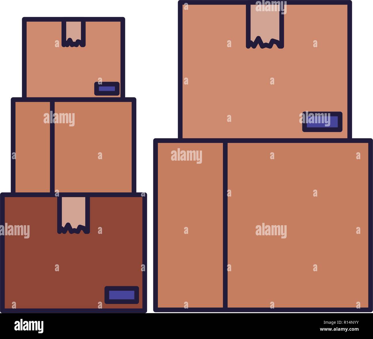 cardboard boxes isolated icon Stock Vector Image & Art - Alamy