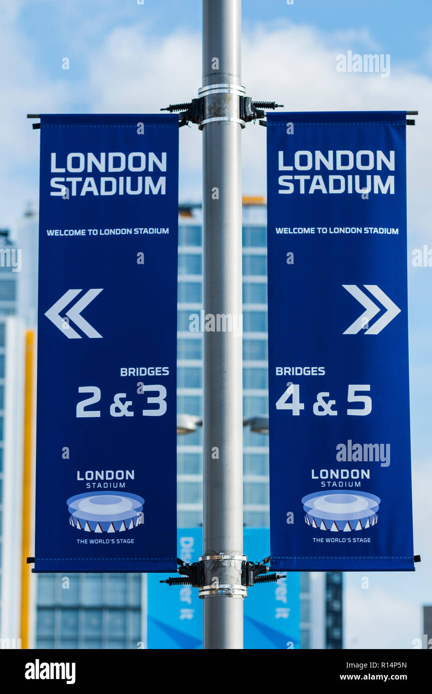 London Stadium, home to West Ham United football club, Queen Elizabeth Olympic Park, Stratford, London, England, U.K. Stock Photo