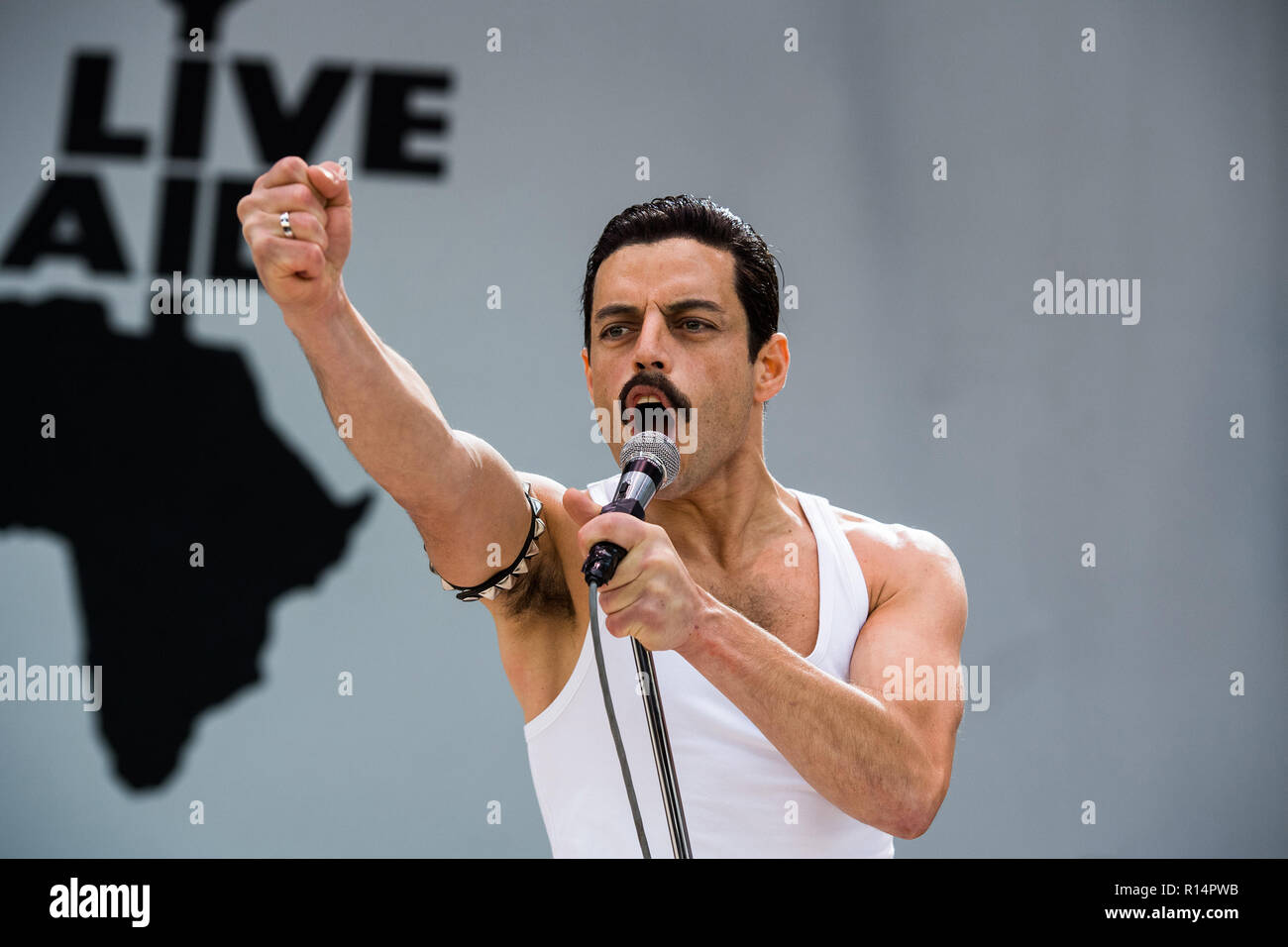 RELEASE DATE: November 2, 2018 TITLE: Bohemian Rhapsody STUDIO: Twentieth Century Fox DIRECTOR: Bryan Singer PLOT: The cast and producer of Bohemian Rhapsody share what it was like bringing the story of Freddie Mercury and Queen to the big screen. STARRING: RAMI MALEK as Freddie Mercury. (Credit Image: © Twentieth Century Fox/Entertainment Pictures) Stock Photo