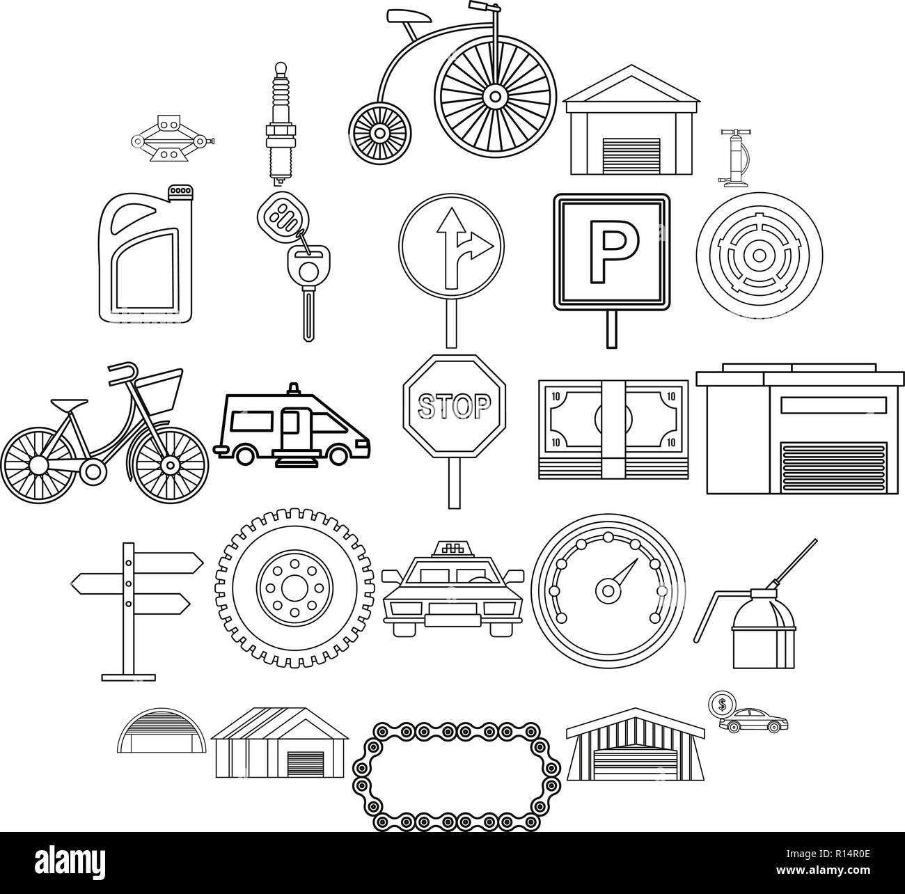 Receptacle icons set, outline style Stock Vector Image & Art Alamy