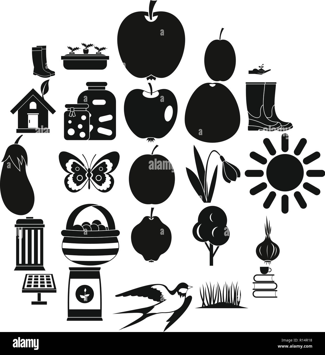 Green forest icons set, simple style Stock Vector Image & Art - Alamy