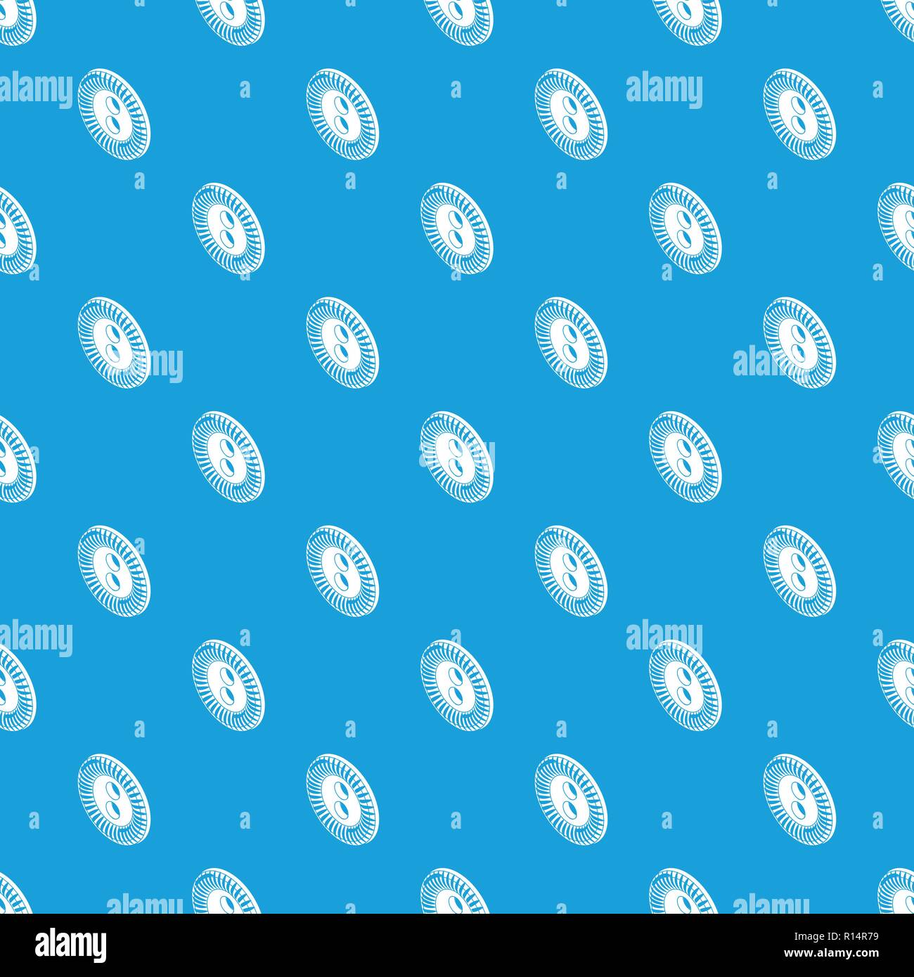 Flower clothes button pattern vector seamless blue Stock Vector