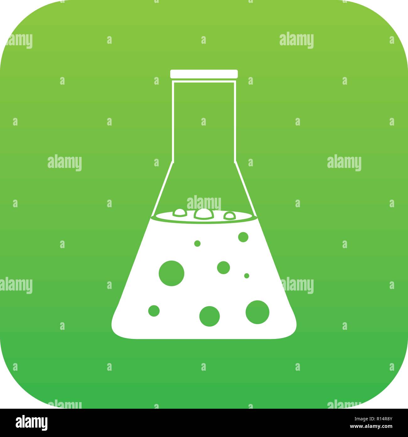 Chemical flask icon digital green Stock Vector Image & Art - Alamy
