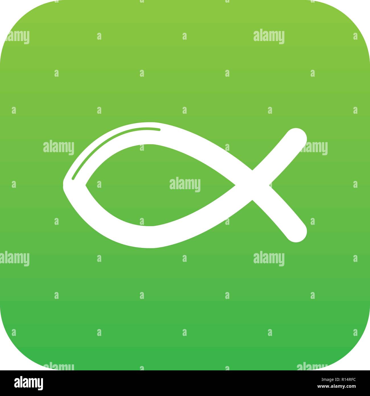 Christian fish symbol icon green vector Stock Vector Image & Art Alamy