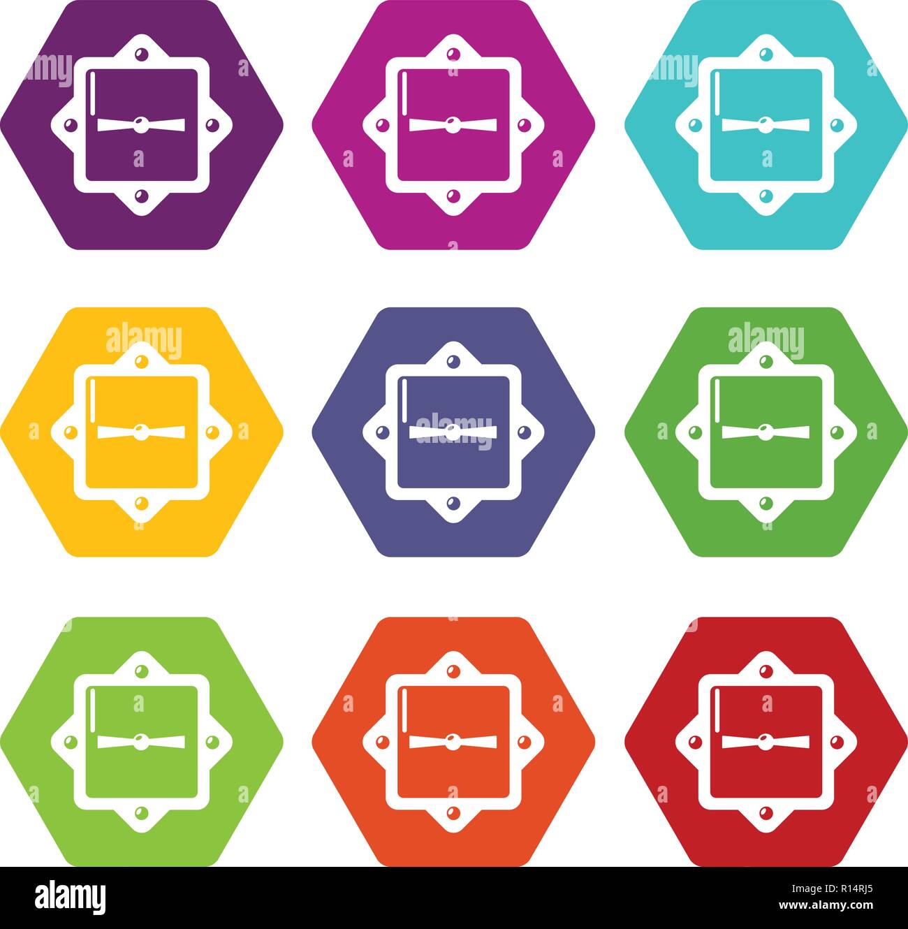 Lock retro icons set 9 vector Stock Vector Image & Art - Alamy