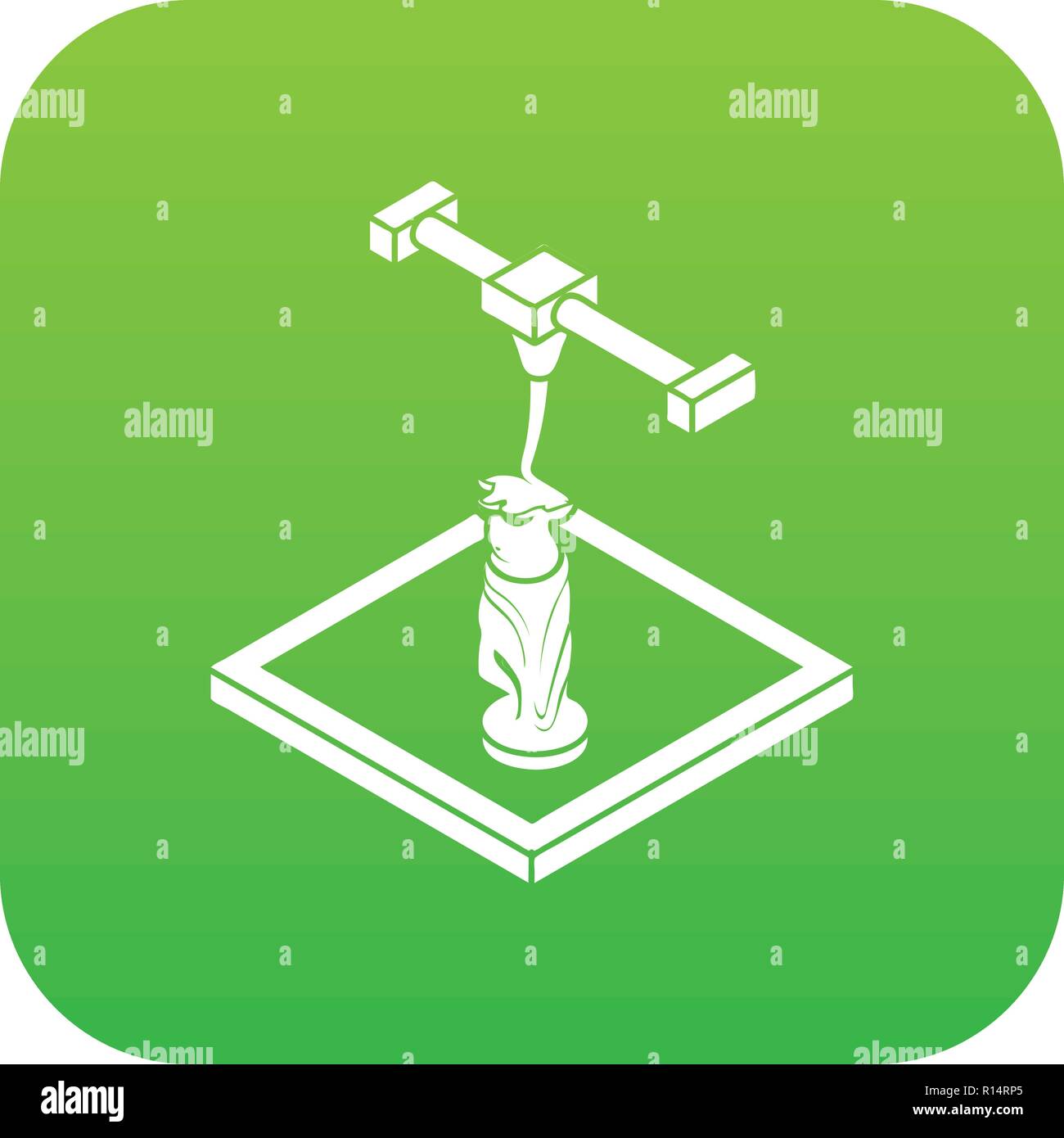 Statue d printing icon green vector Stock Vector