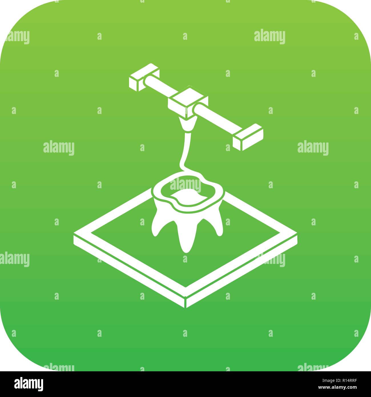 Tooth d printing icon green vector Stock Vector