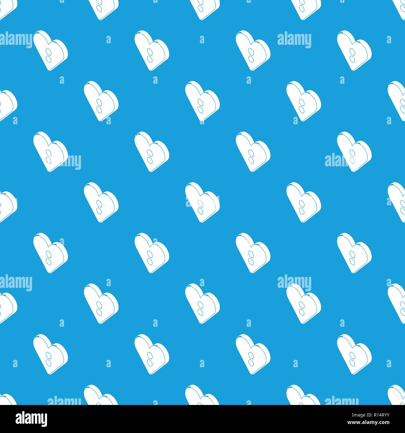Heart clothes button pattern vector seamless blue Stock Vector