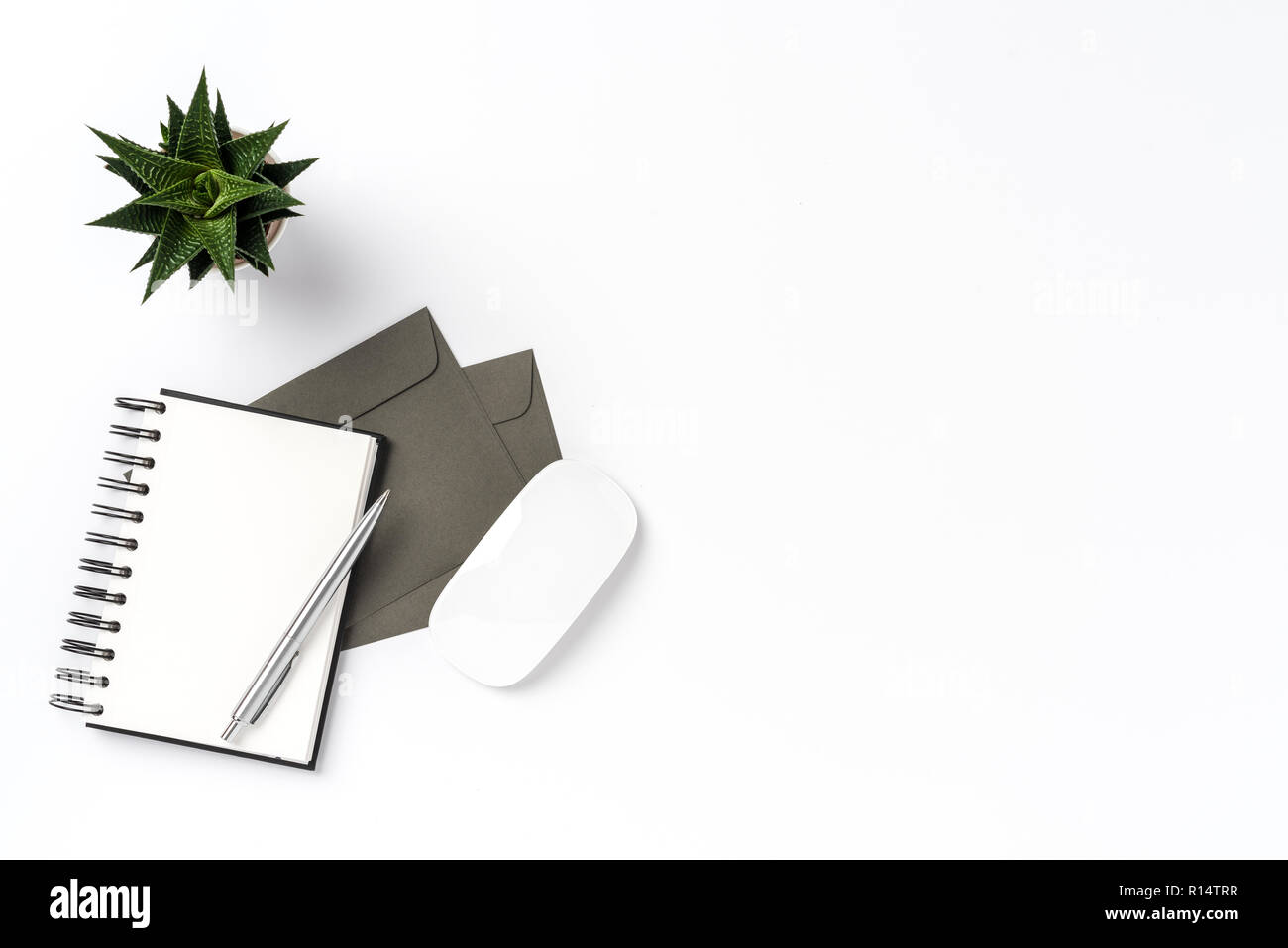 Elegant office desktop. Top view Stock Photo Alamy