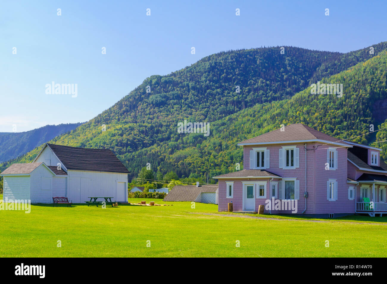 Typical wooden houses in MontSaintPierre, Gaspe Peninsula, Quebec