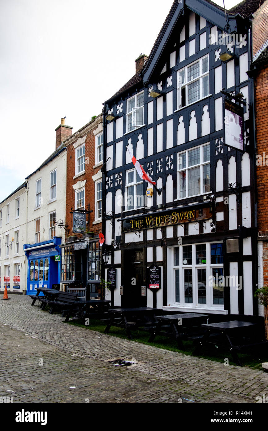 Ashbourne, a small town in the Derbyshire Dales, England UK The white ...