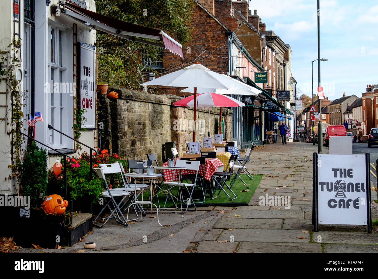 Ashbourne, a small town in the Derbyshire Dales, England UK  The Tunnel Cafe Stock Photo