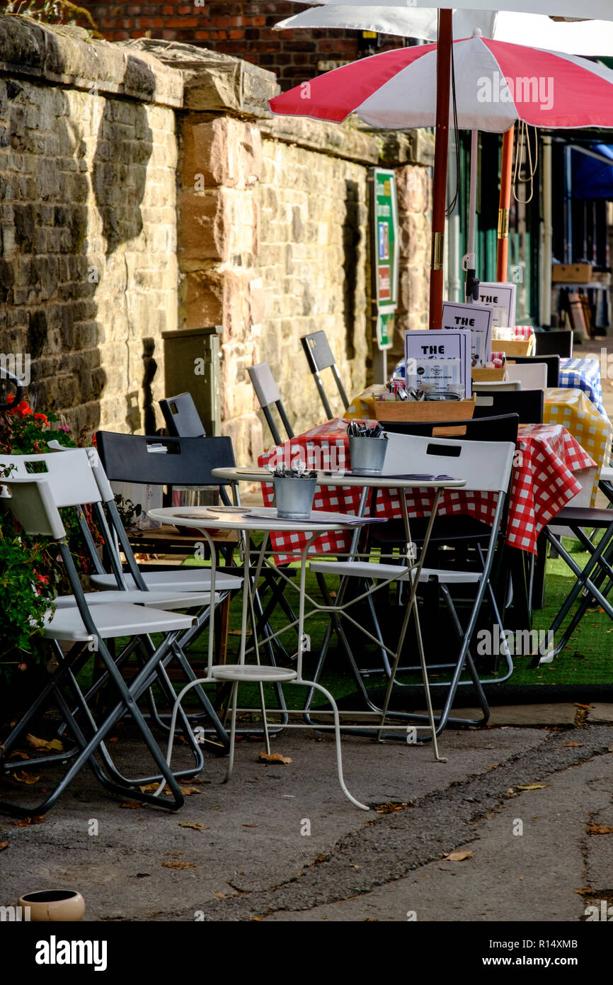 Ashbourne, a small town in the Derbyshire Dales, England UK  The Tunnel Cafe Stock Photo