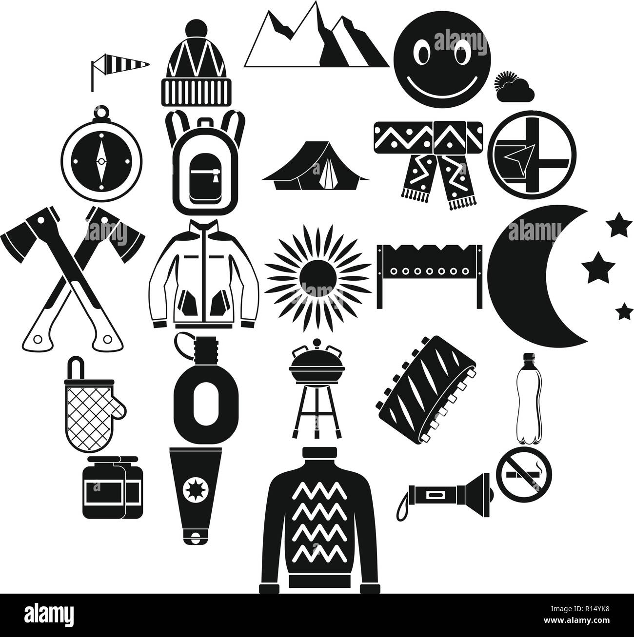 Family camping icons set, simple style Stock Vector Image & Art - Alamy