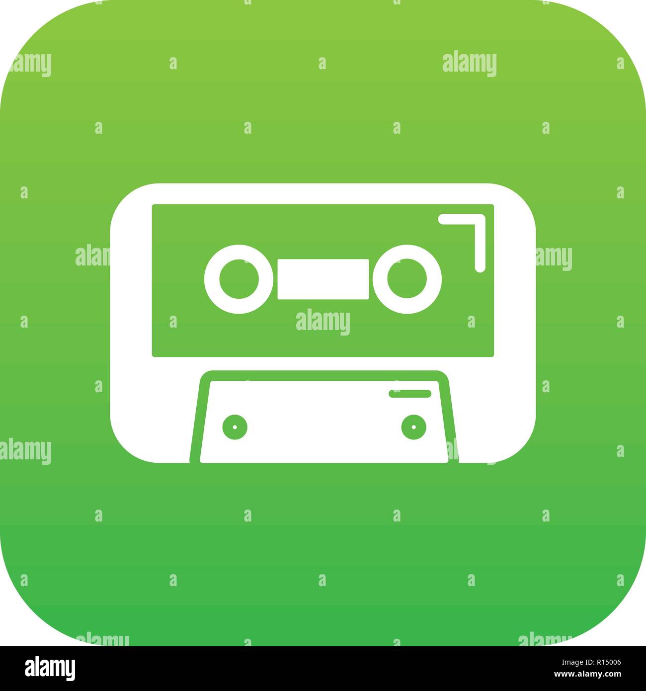 Cassete tape icon green vector Stock Vector