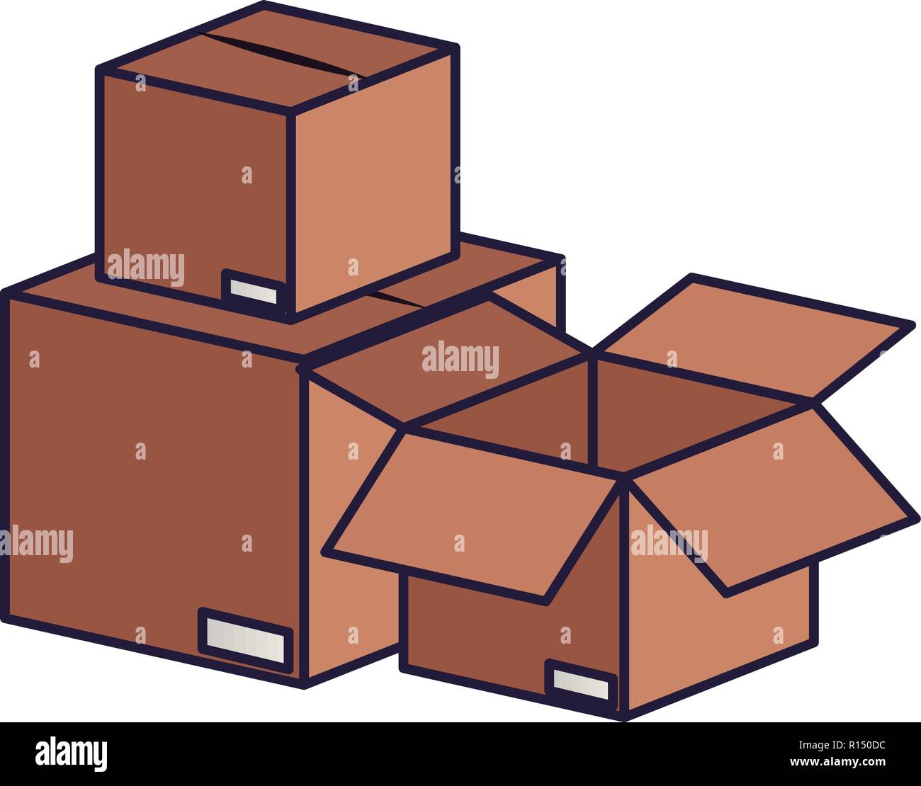 cardboard boxes isolated icon Stock Vector Image & Art - Alamy