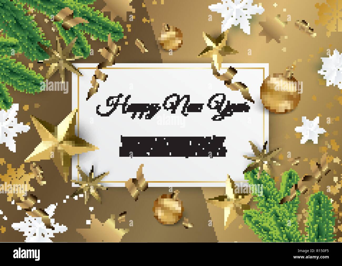 Christmas and New Year background with Gold glitter texture. Xmas card ...