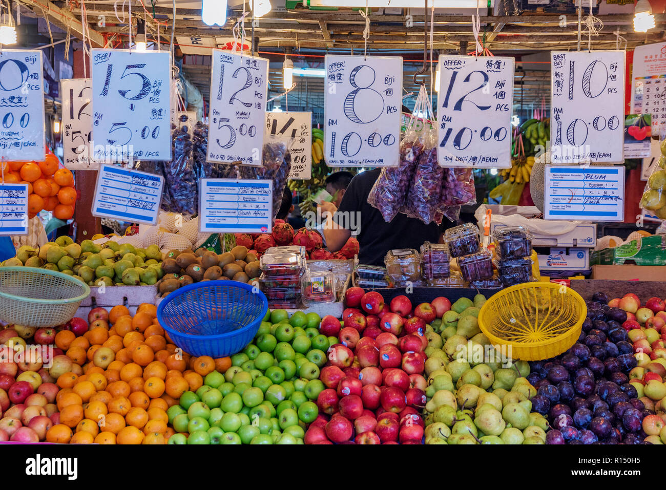 KUALA LUMPUR, MALAYSIA JULY 22 Fruit stall selling fresh local fruit