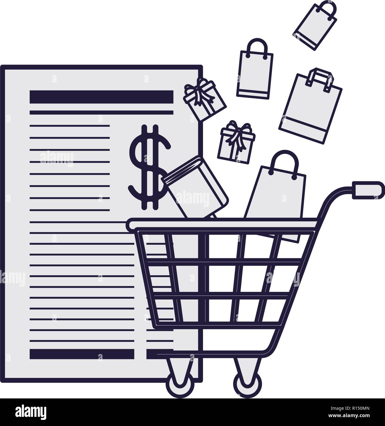 Man cart shopping icon vector hi-res stock photography and images