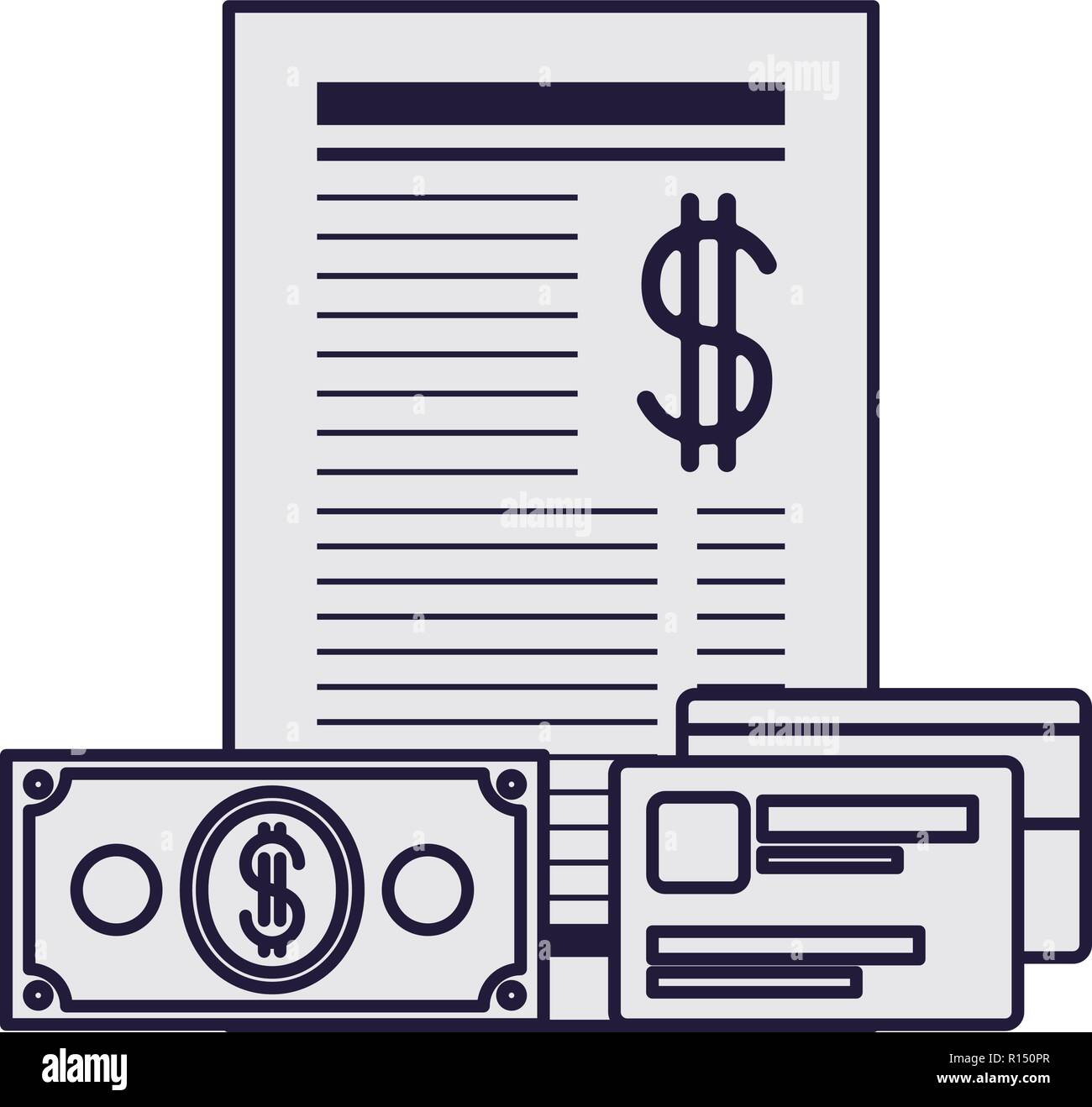 payment-document-with-credit-card-stock-vector-image-art-alamy