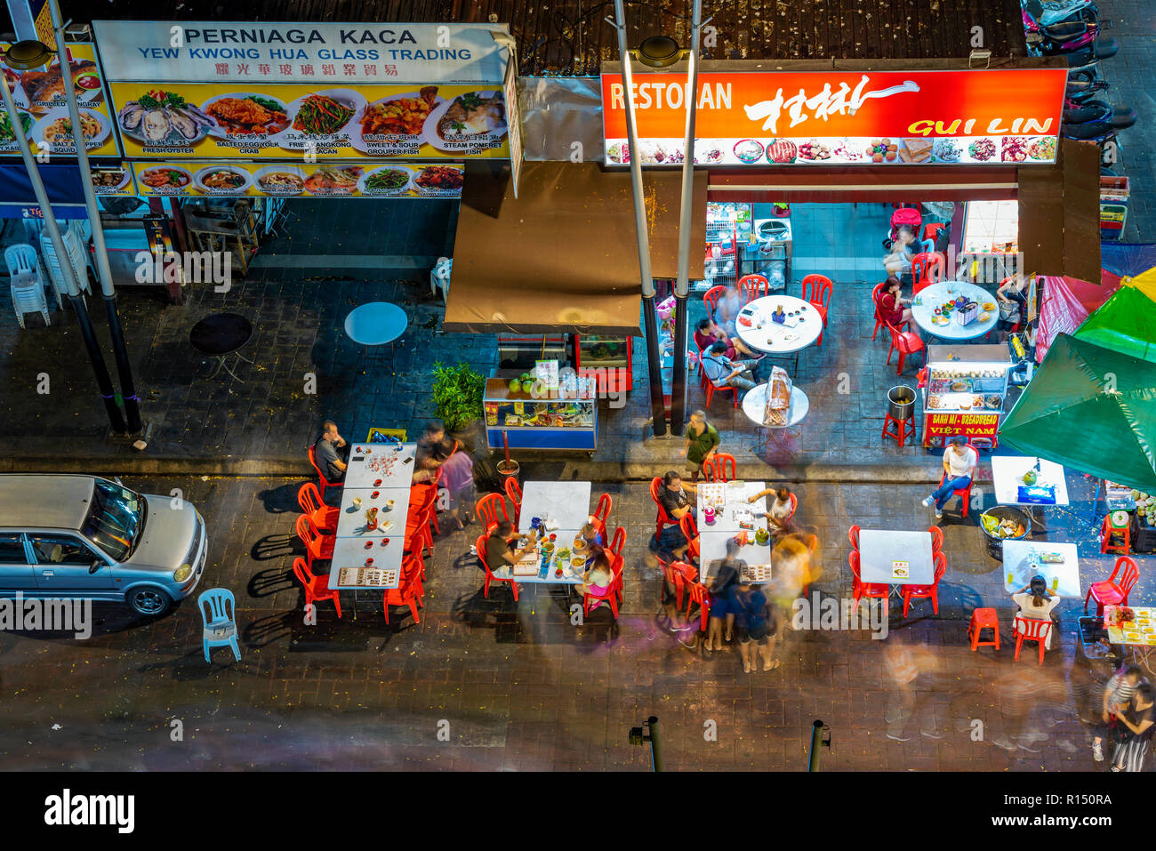 Kuala Lumpur Malaysia July 24 Aerial View Of Jalan Alor Food Street Vendors A Famous Food Street Where Many Tourists Come To Eat At Night On July Stock Photo Alamy