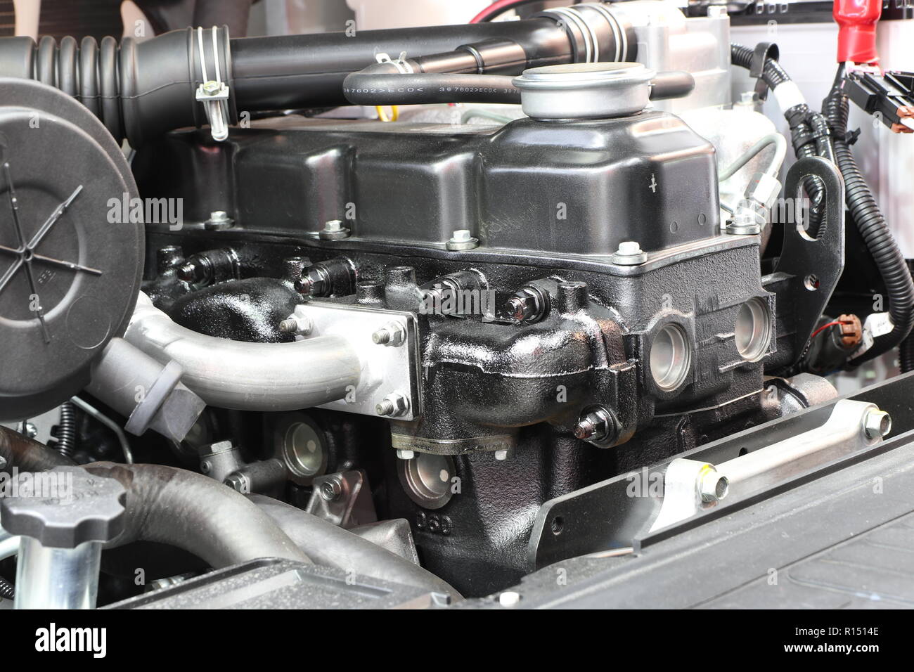 The forklift truck engine ; shown detail of parts Stock Photo Alamy