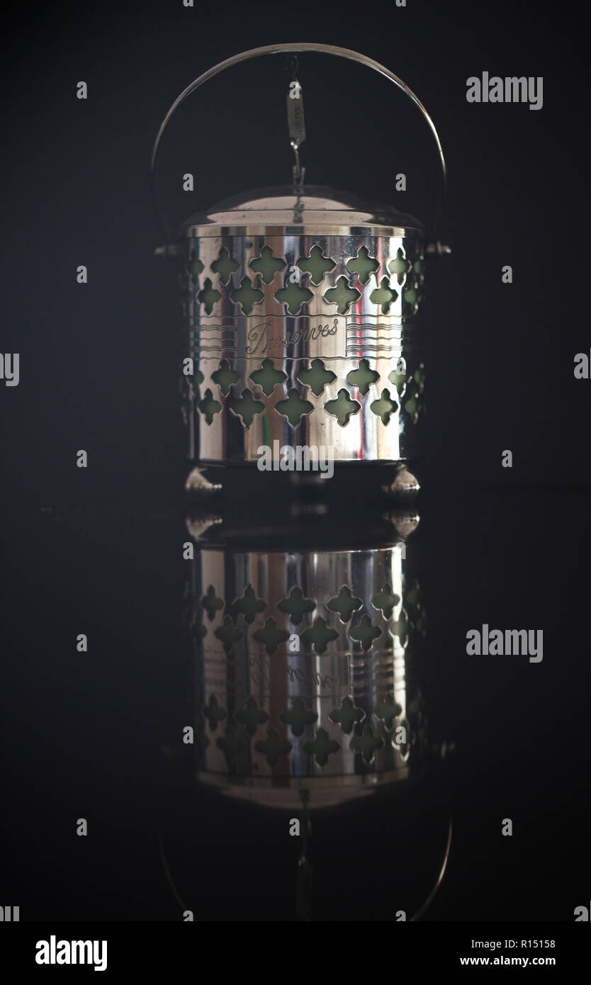 Antique Sugar Pot with Reflection Stock Photo