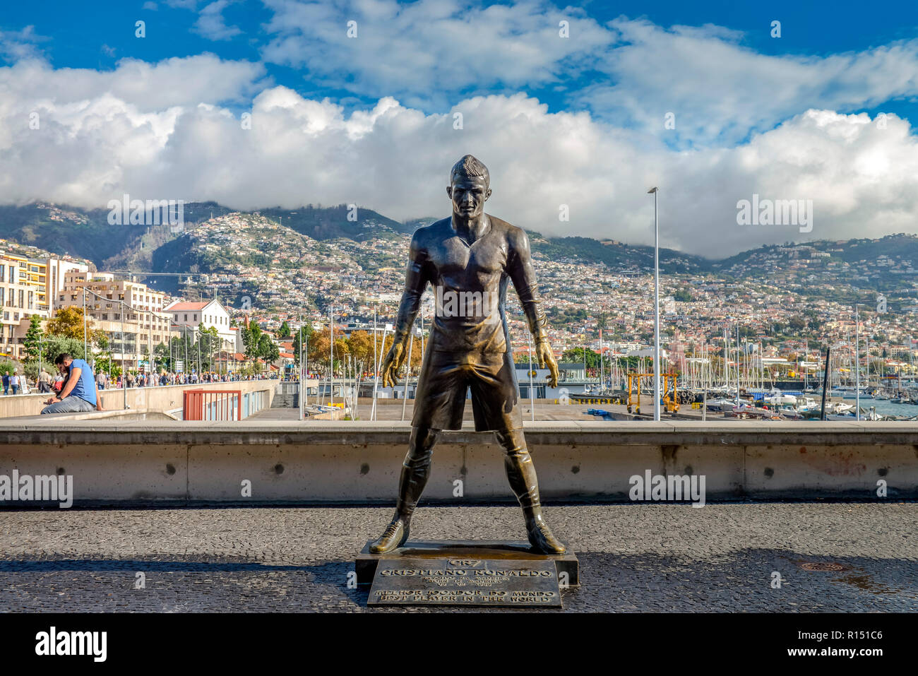 Statue, Museum CR7, Av. Sa Carneiro, Funchal, Madeira, Portugal Stock Photo