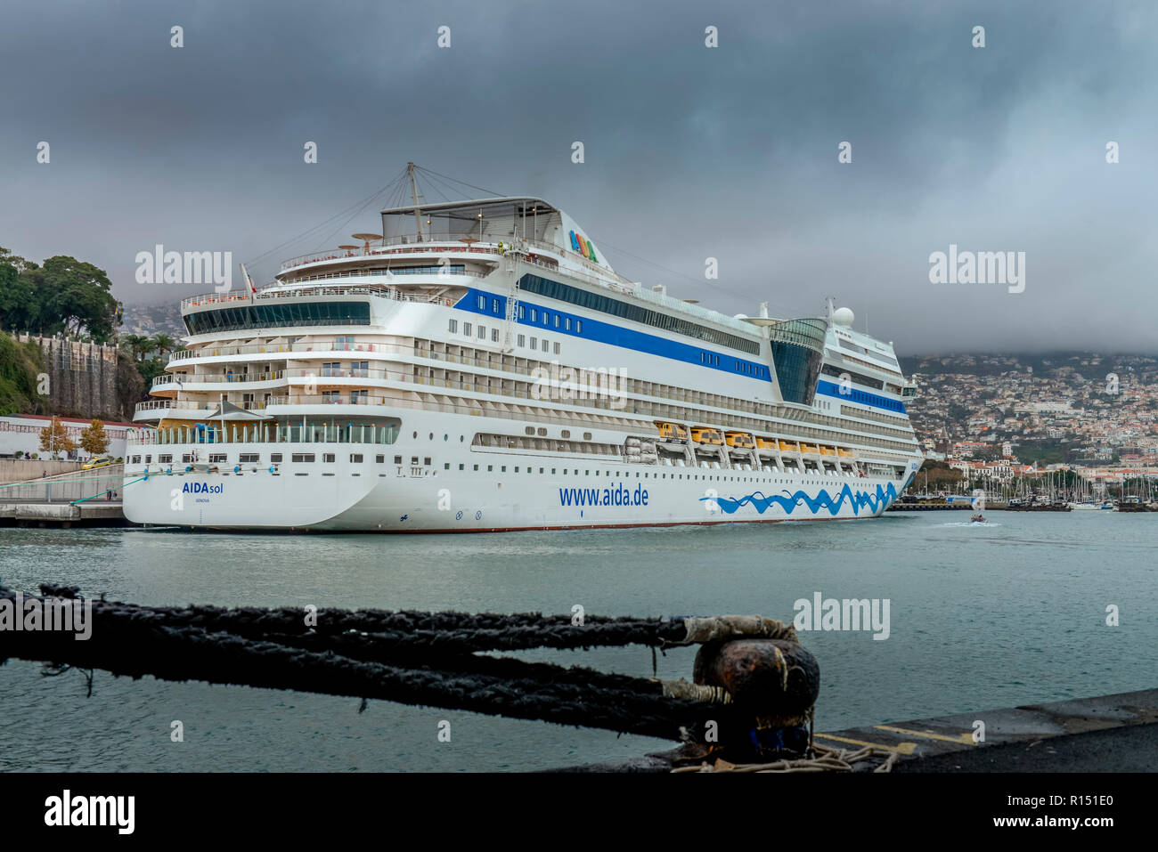 Kreuzfahrtschiff Aidasol, Schiffsanleger, Funchal, Madeira, Portugal Stock Photo
