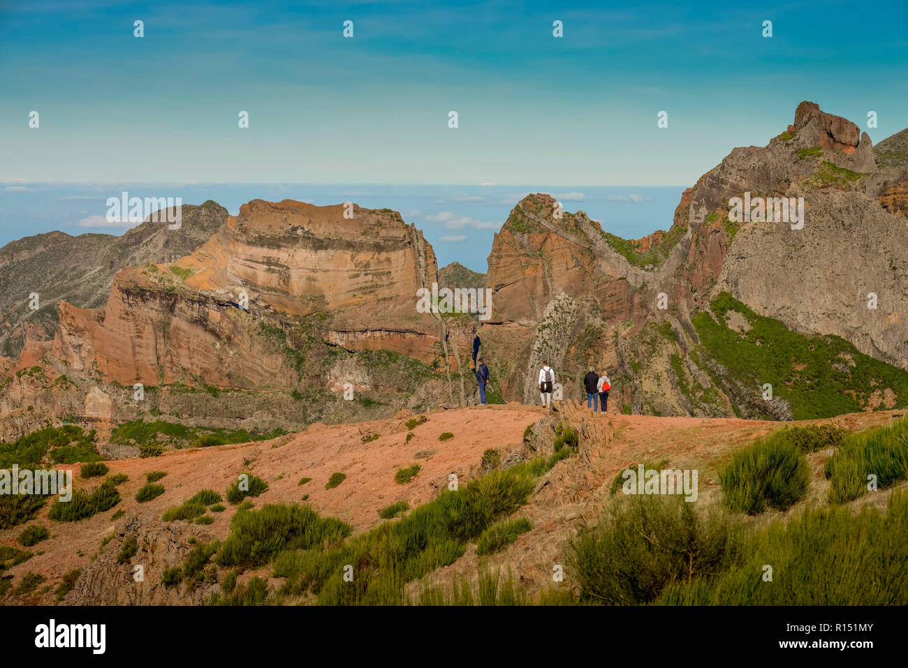 Wanderweg PR1 vom Pico do Arieiro zum Pico Ruivo, Madeira, Portugal Stock Photo