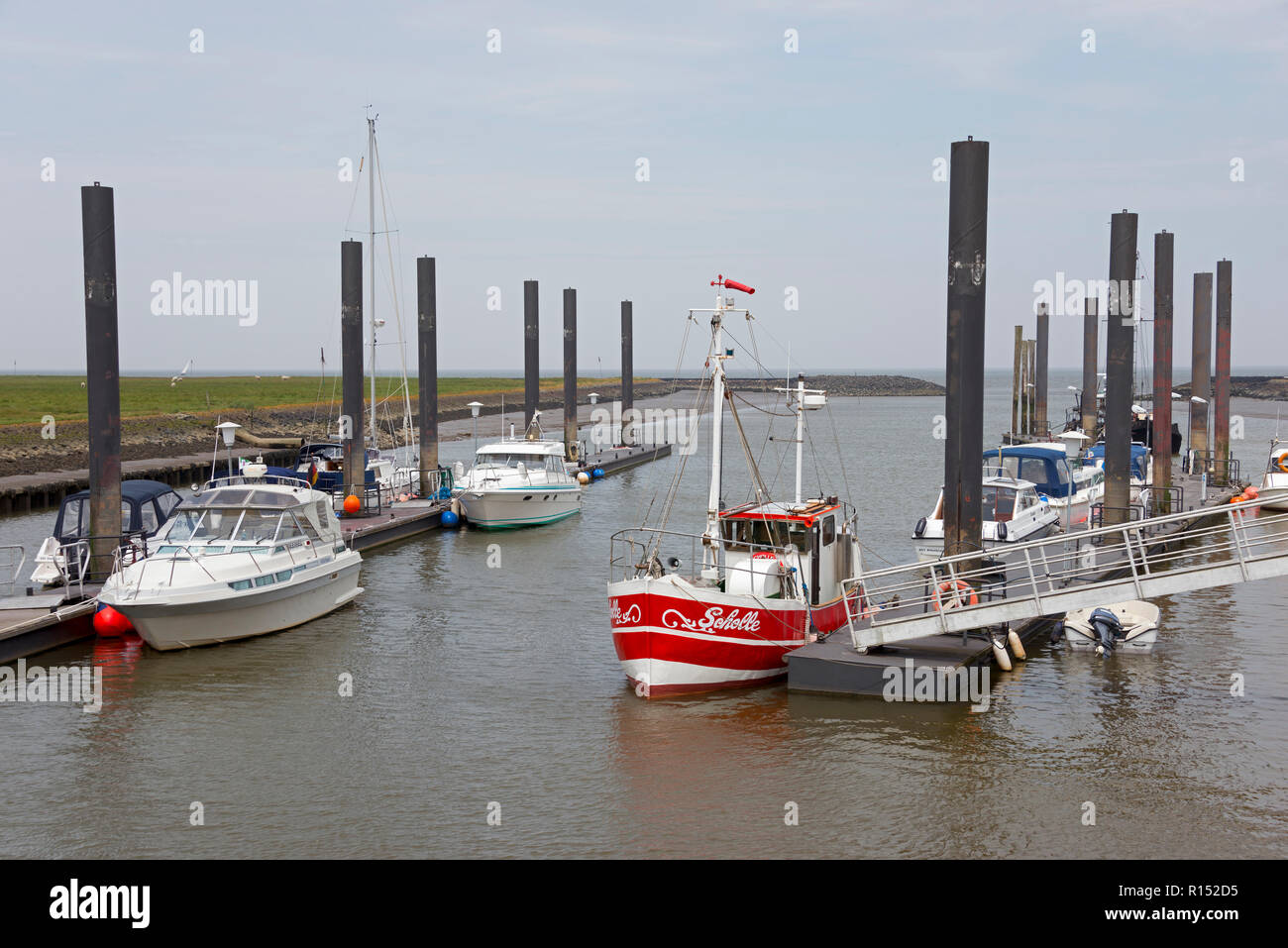 Harbour, Altenbruch, Cuxhaven, Lower Saxony, Germany Stock Photo