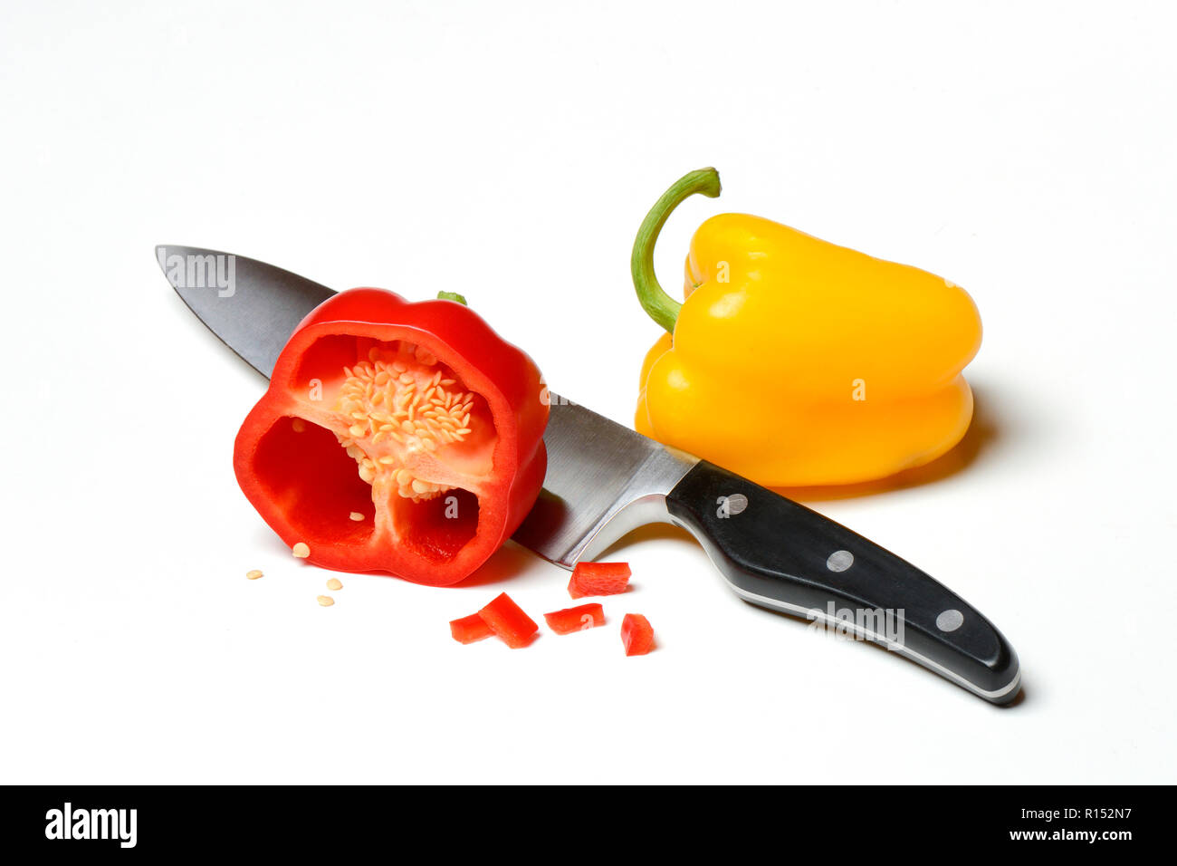 sliced bell pepper Stock Photo