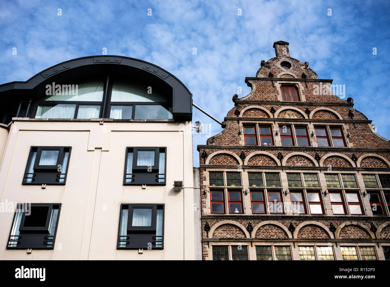 Modern and ancient housefronts in Ghent, Belgium Stock Photo Alamy