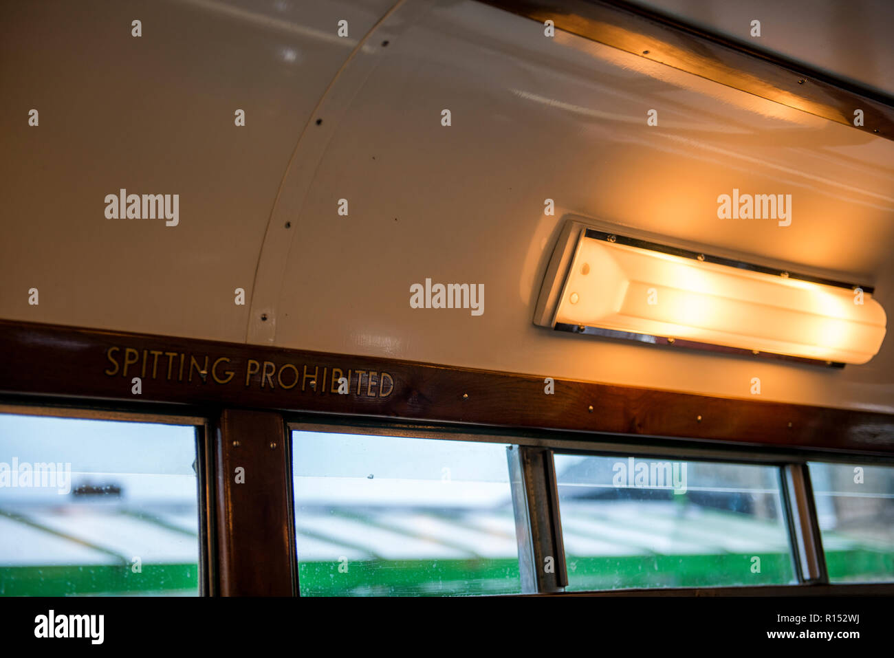 The interior of Sheffields Last Tram that is proudly on route at Crich ...