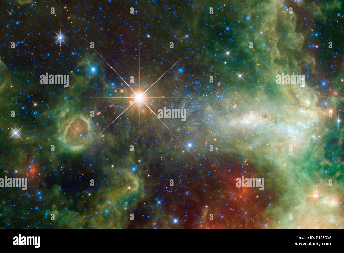 Stars, galaxies and nebulas in awesome cosmic image. Elements of this ...