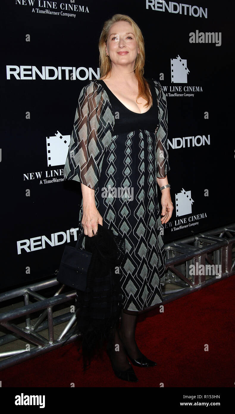 Meryl Streep arriving at the RENDITION Premiere at the Academy Of